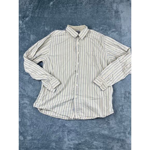 Lucky Brand Other - Men's Lucky Brand yellow blue striped dress shirt large excellent